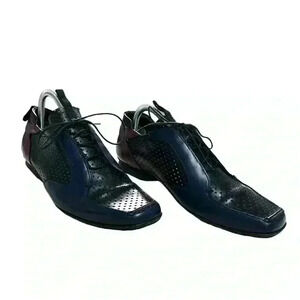 Prada Perforated Leather Bowling  Shoes Vintage 2000
